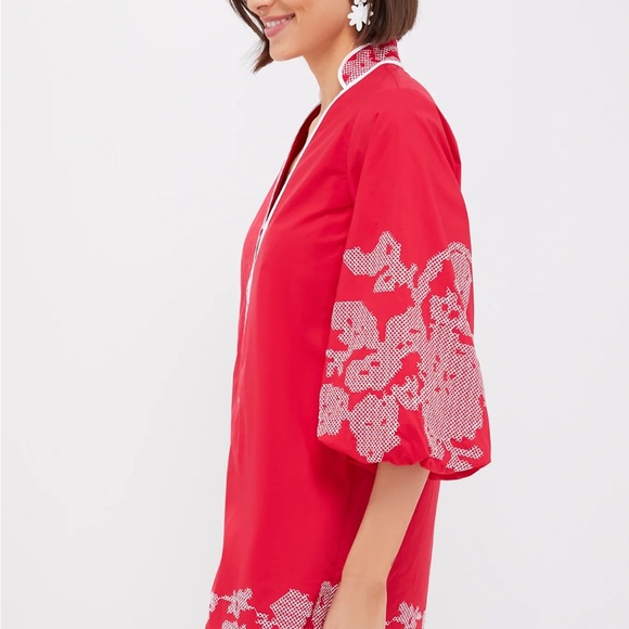 Tuckernuck Red and White Dress Caftan NWT Size S - Picture 6 of 8